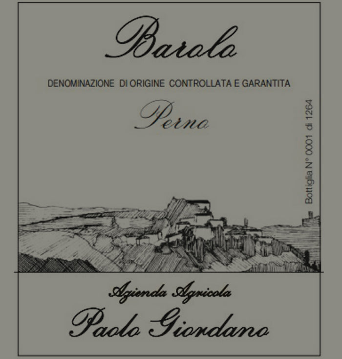 2020 Paolo Giordano, Perno, Barolo, Piedmont, Italy
