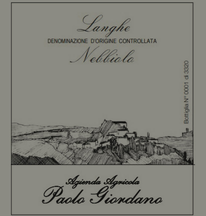 2022 Paolo Giordano, Nebbiolo, Langhe, Piedmont, Italy