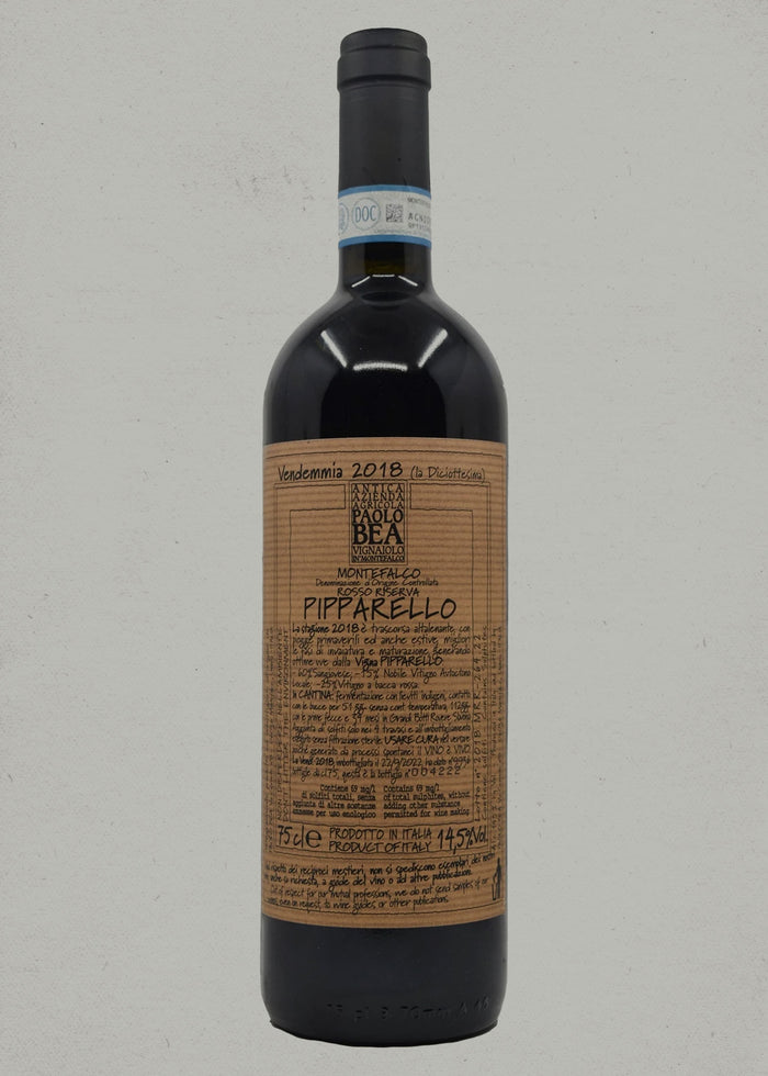 2018 Paolo and Giampiero Bea, Pipparello, Rosso Riserva, Montefalco DOC, Umbria, Italy PRE ARRIVAL
