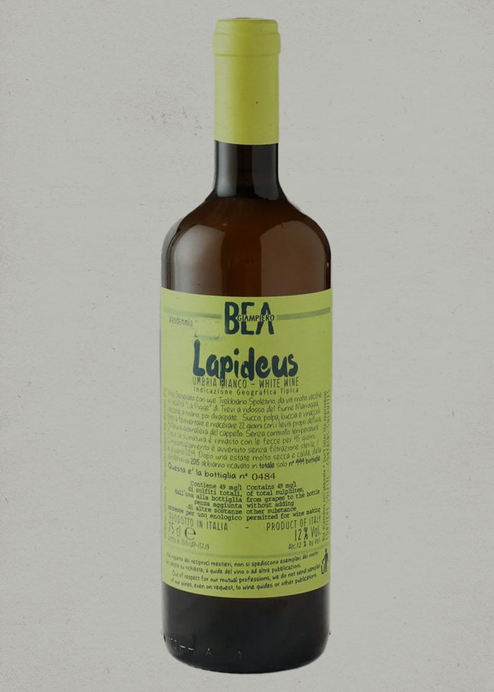 2020 Paolo and Giampiero Bea, Lapideus, Umbria Bianco IGT, Umbria, Italy PRE ARRIVAL