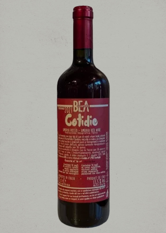 2021 Paolo and Giampiero Bea, Cotidie, Umbria Rosso IGT, Umbria, IT