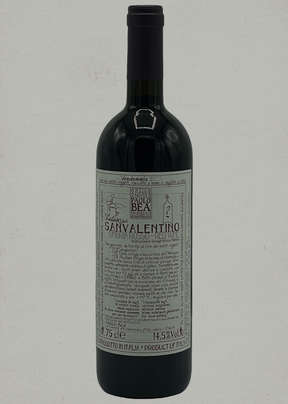 2019 Paolo and Giampiero Bea, San Valentino, Umbria Rosso IGT, Umbria, Italy PRE ARRIVAL