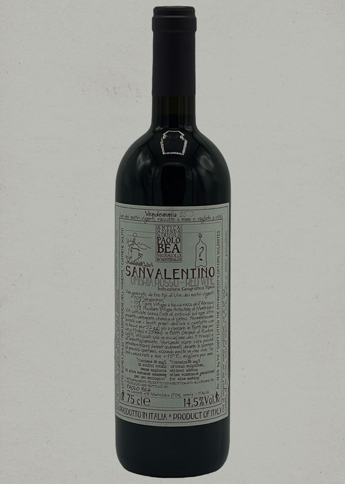 2019 Paolo and Giampiero Bea, San Valentino, Umbria Rosso IGT, Umbria, Italy PRE ARRIVAL